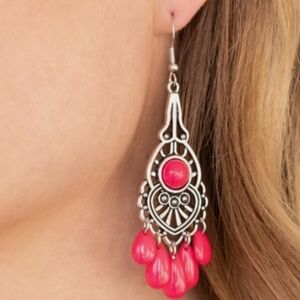Pink dangle chandalier earrings